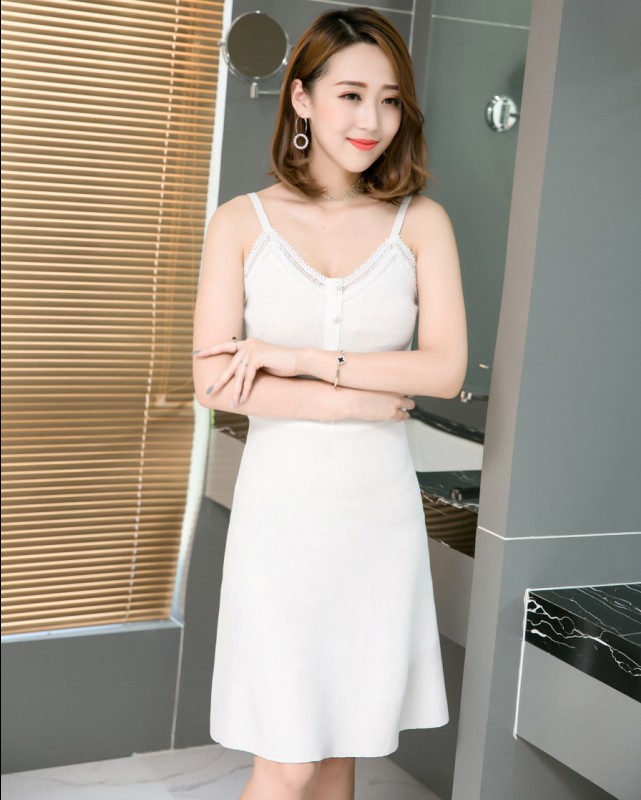 GW2266 Sexy Strap Dress White