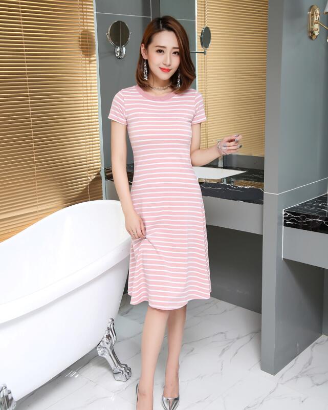GW2267 Fashion Dress Stripe Pink