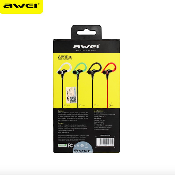 HP4107 Sweat Proof In-Ear Earphones Awei White