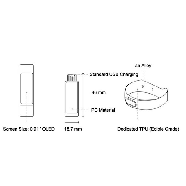 AC601 Waterproof Smartband Blue