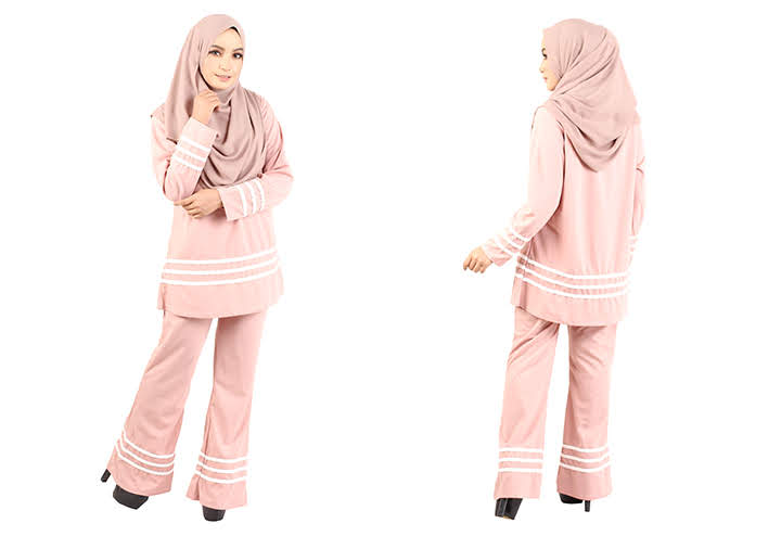 QA-455 Muslimah Set Wear Pink