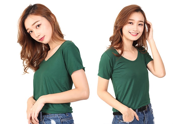 QA-461 Basic Casual T Shirt Green