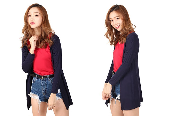 QA-462 Casual Ladies Cardigan Navy Blue
