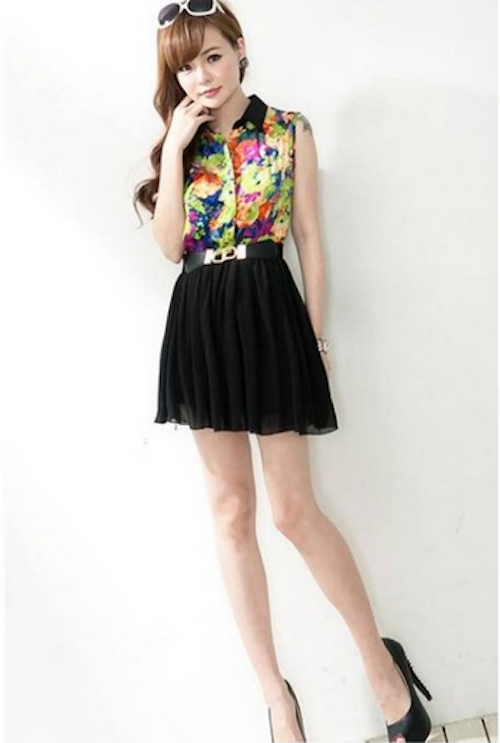 WD21646 Dainty Floral Dress Yellow