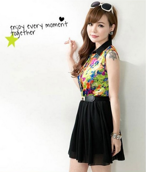 WD21646 Dainty Floral Dress Yellow