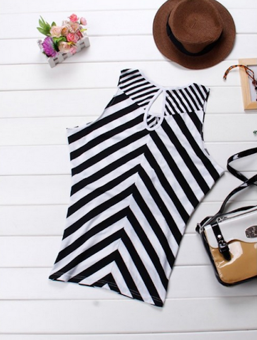 WD21671 Stylish Stripe Dress As Picture