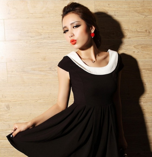 WD21693 Pretty Dress Black