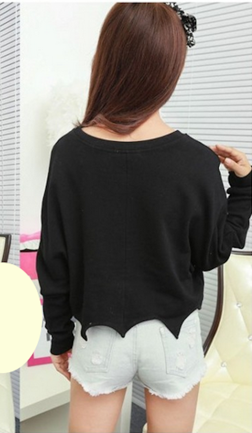 WT21695 Pretty Flower Top Black
