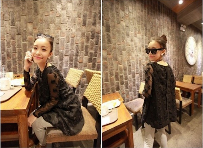 WT21709 Lovely Embroidered Top Black