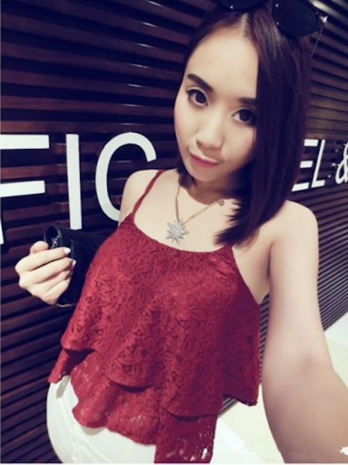 WT21719 Sexy Lace Top Red