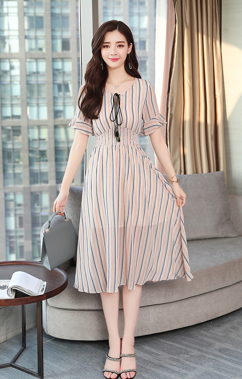 GW2270 Fashion Stripe Dress As Picture