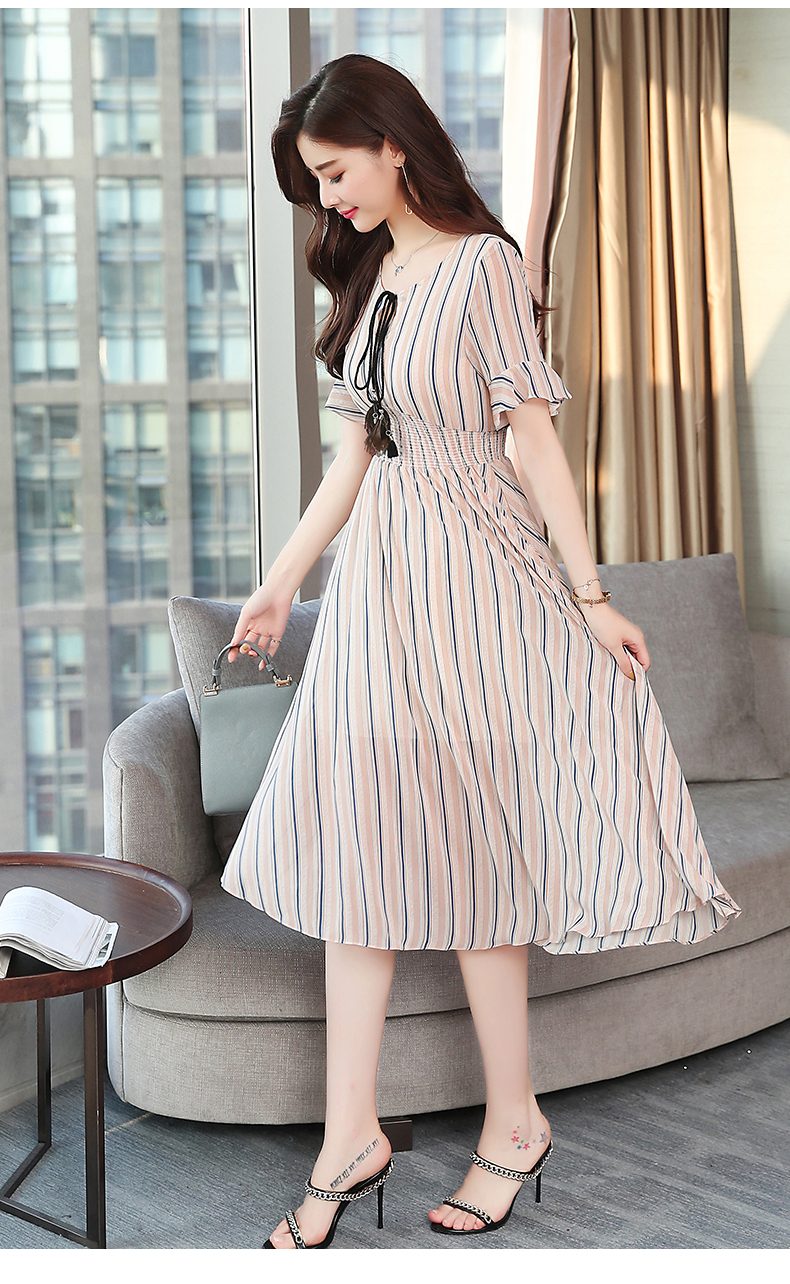 GW2270 Fashion Stripe Dress As Picture