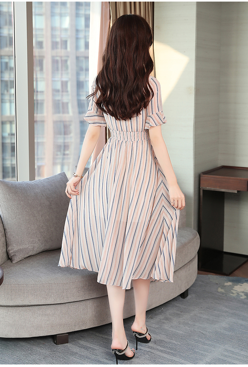 GW2270 Fashion Stripe Dress As Picture