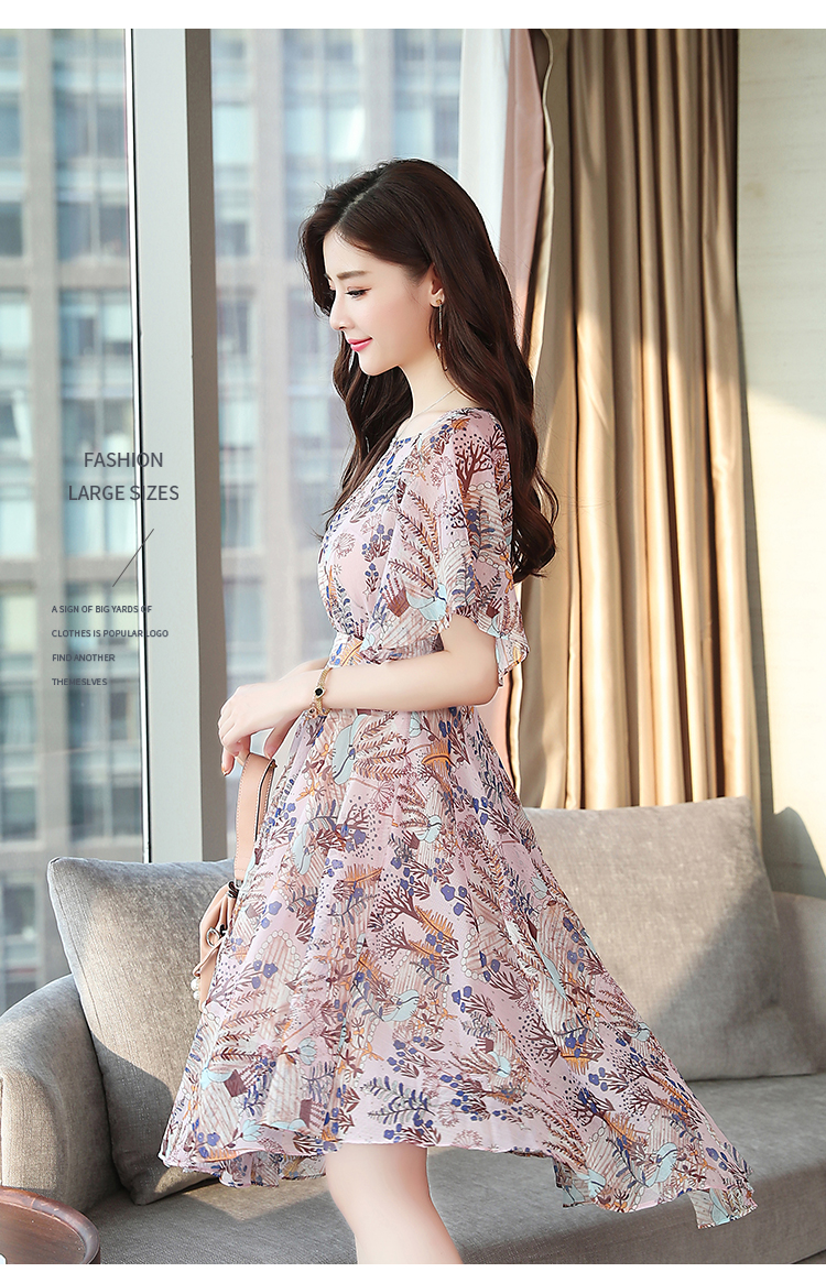 GW2272 Vintage Chiffon Dress As Picture