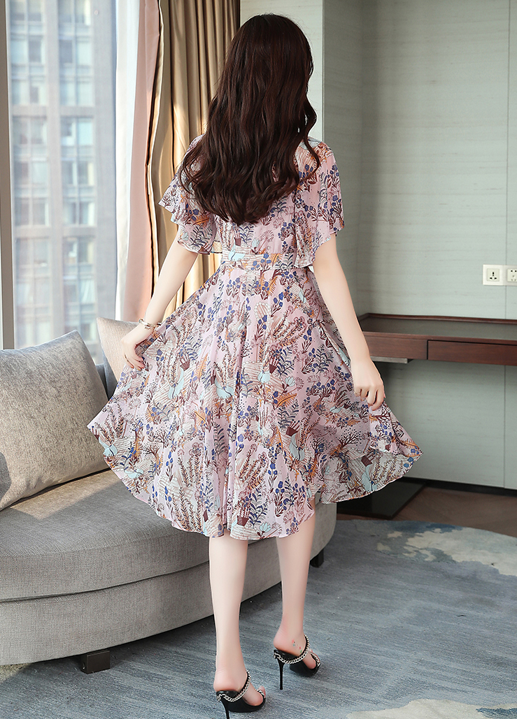 GW2272 Vintage Chiffon Dress As Picture