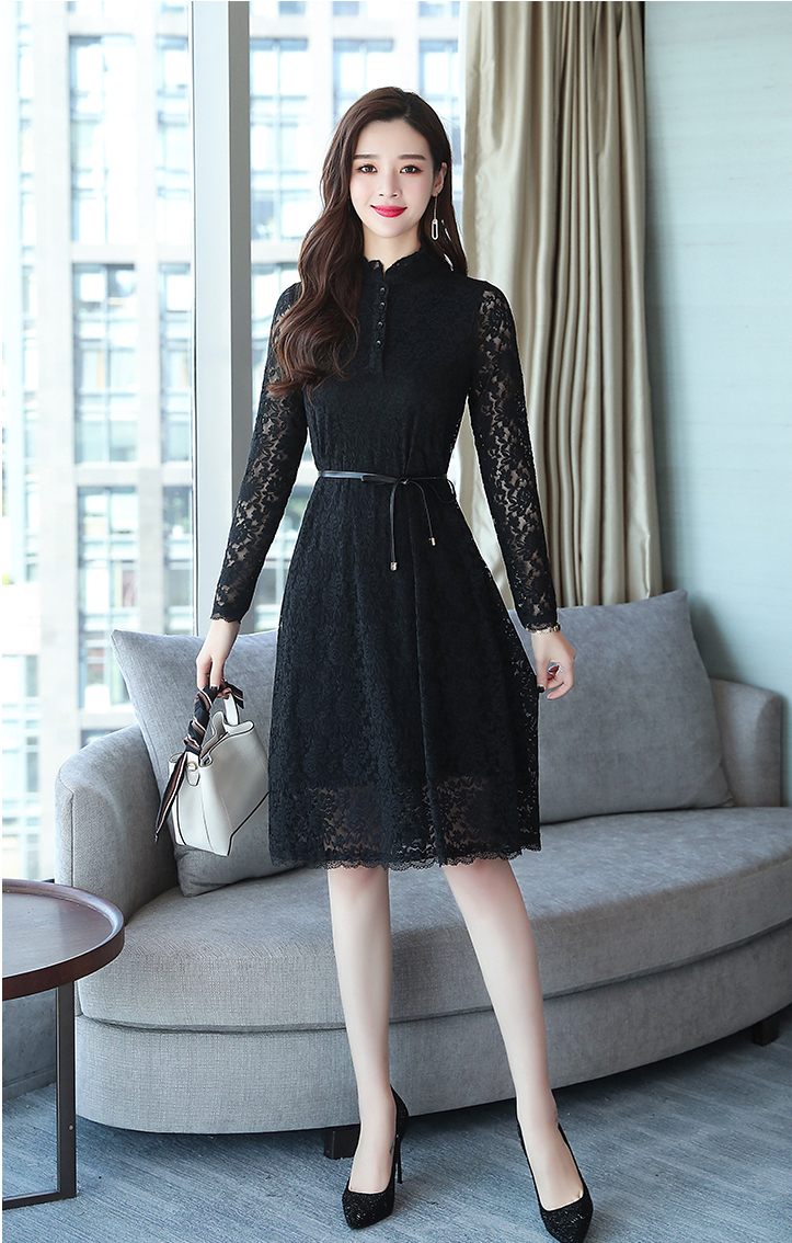 GW2275 Classic Lace Dress Black