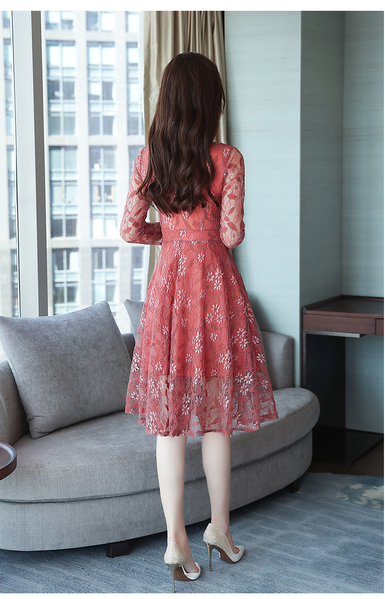 GW2276 Charming Lace Dress Orange