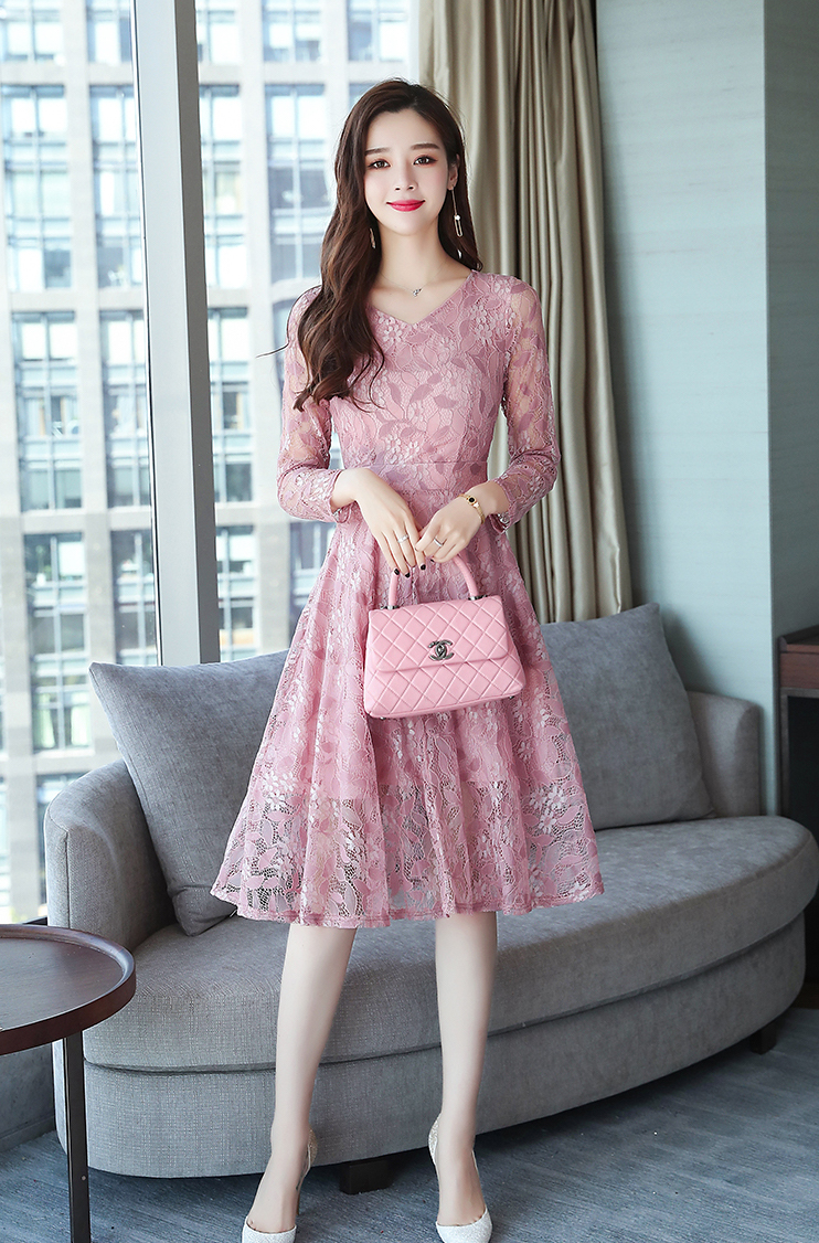 GW2276 Charming Lace Dress Pink