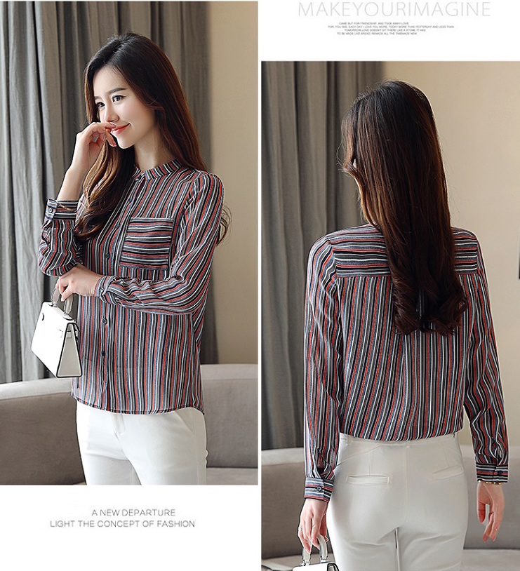 GW2289 Stylish Stripe OL Top As Picture
