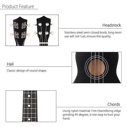 MK018 Trendy Ukulele Black