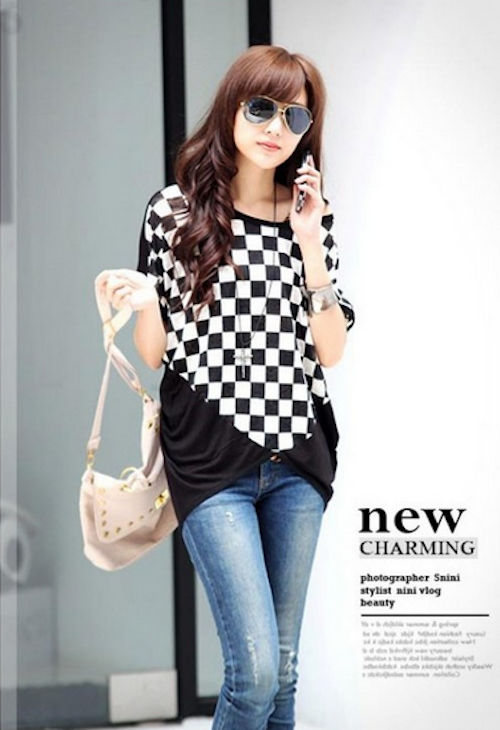 WT21740 Korea Stylish Top Black