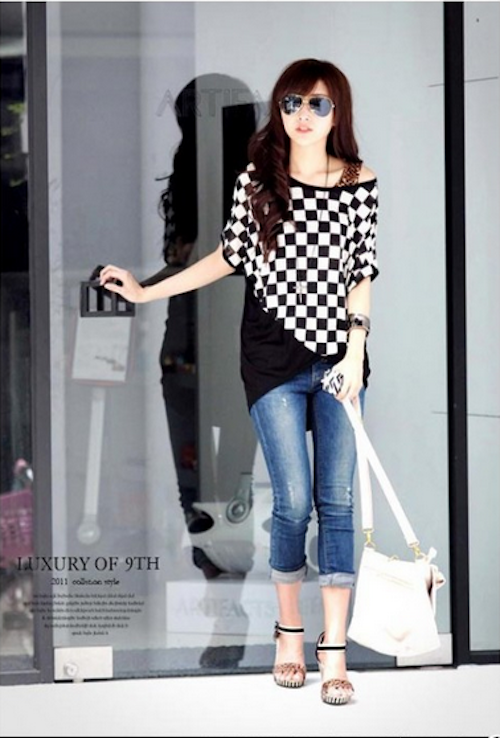 WT21740 Korea Stylish Top Black