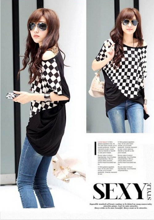 WT21740 Korea Stylish Top Black