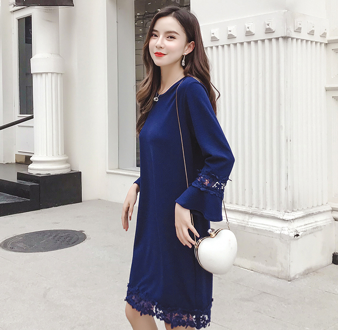 GW2304 Lovely Plus Size Dress Blue