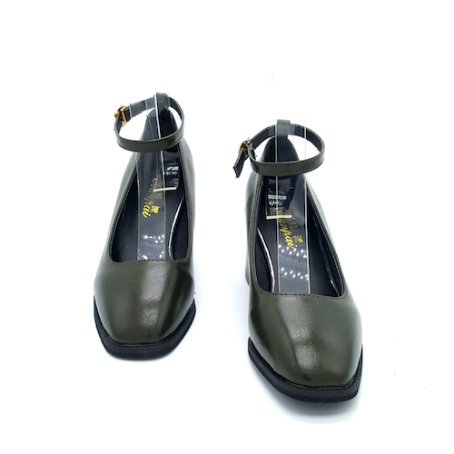 HA049 Carved Mid Heels Green