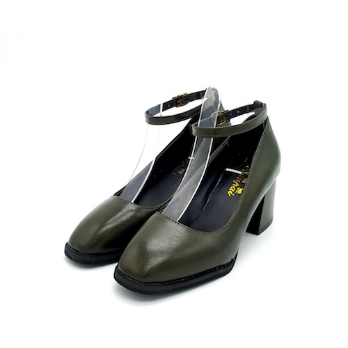 HA049 Carved Mid Heels Green