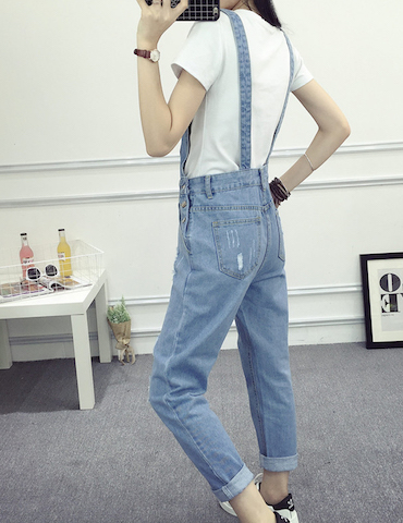 WP7668 Women's Casual Jumpsuit Light Blue