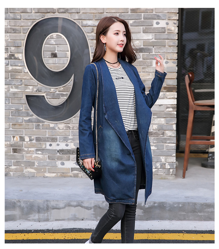 WJ7669 Trendy Denim Cardigan Blue