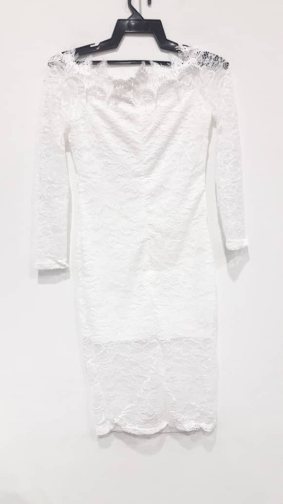 WD7674 Women Lace Dress White