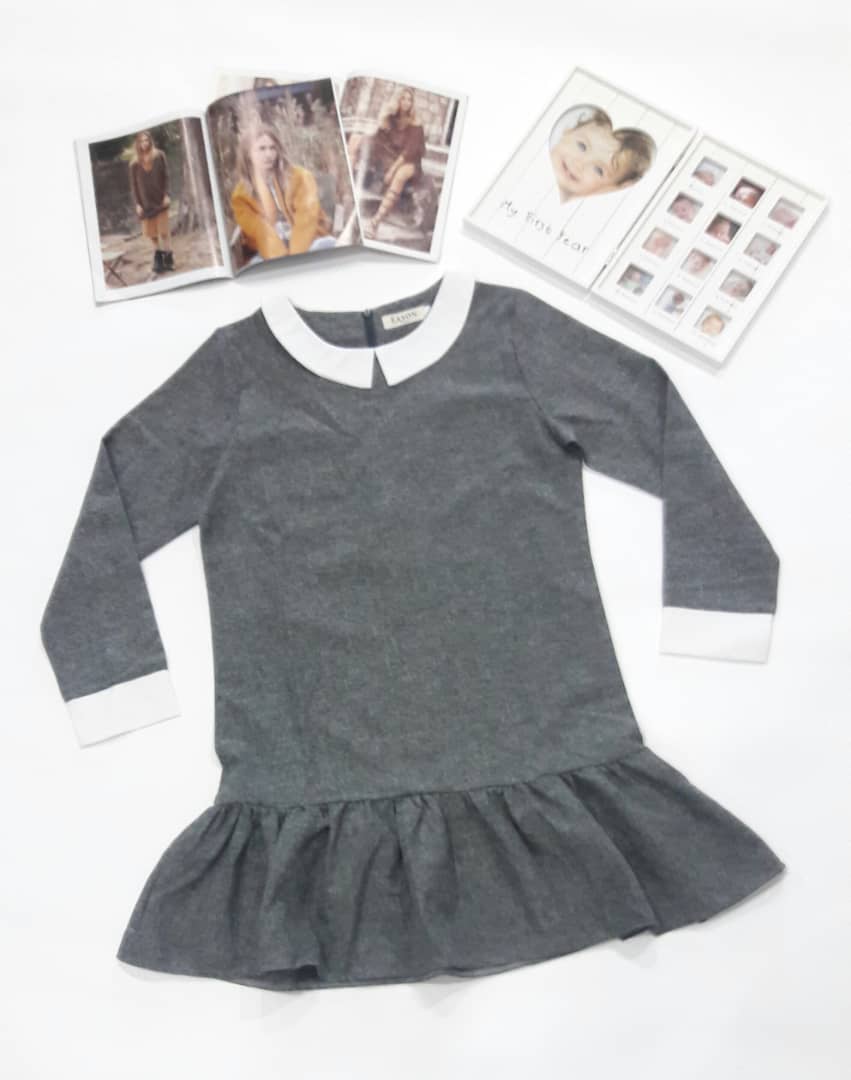 WD7685 Women's Korean Fashion Dress Grey