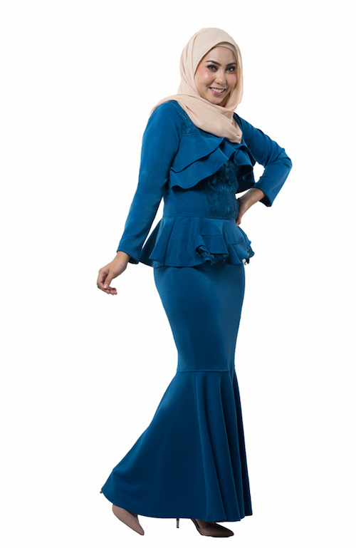 JW5052 Pretty Peplum Dress Blue