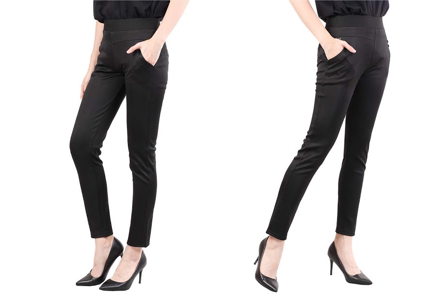 QA-481 Women Elastic Pant Black
