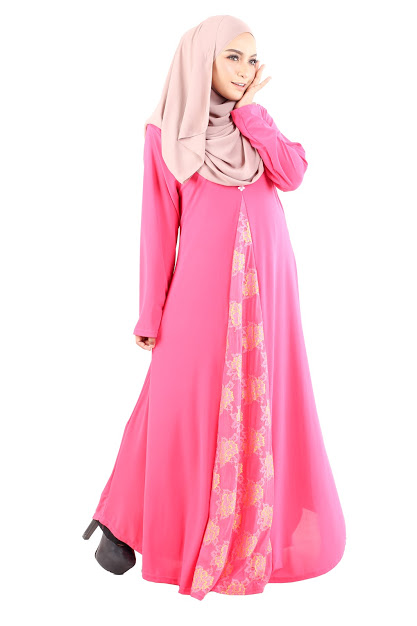 QA-485 Women's Flare Jubah Pink