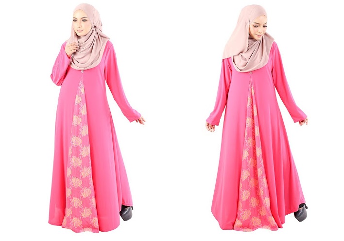 QA-485 Women's Flare Jubah Pink