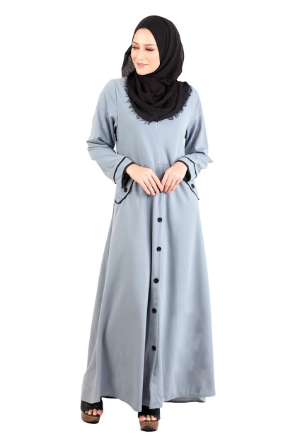 QA-486 Muslimah Stylish Jubah Dust Blue