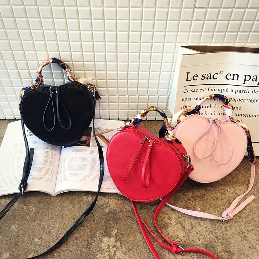 KW80390 Love Shape Sling Bag Red