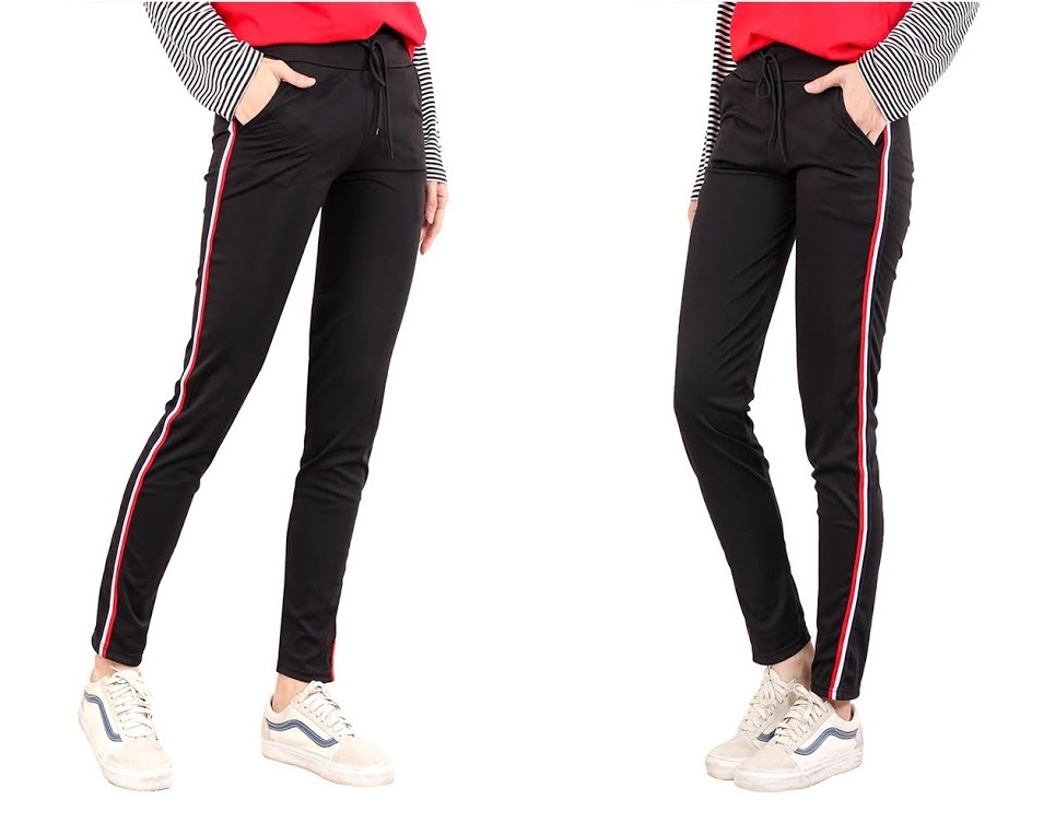 QA-504 Women's Plus Size Pant Red White