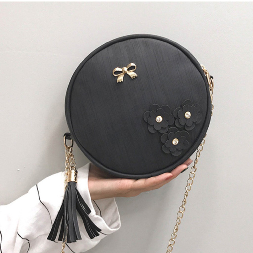 KW80418 KOREAN STYLE ROUND BAG BLACK