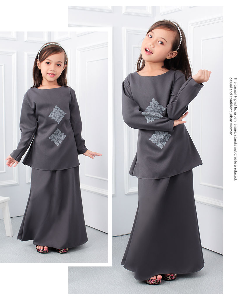 QA-552 LOVELY KIDS KURUNG GREY