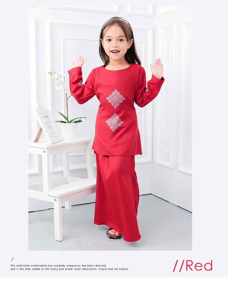 QA-552 LOVELY KIDS KURUNG RED