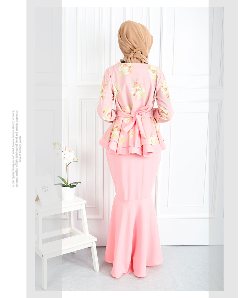 QA-555 WOMEN'S PEPLUM KURUNG PINK