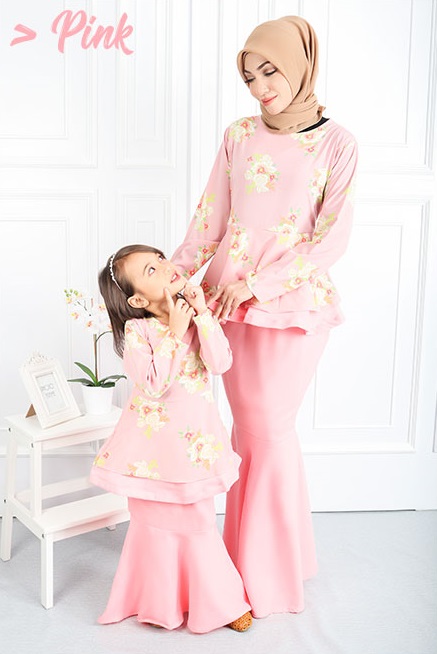 QA-555 WOMEN'S PEPLUM KURUNG PINK