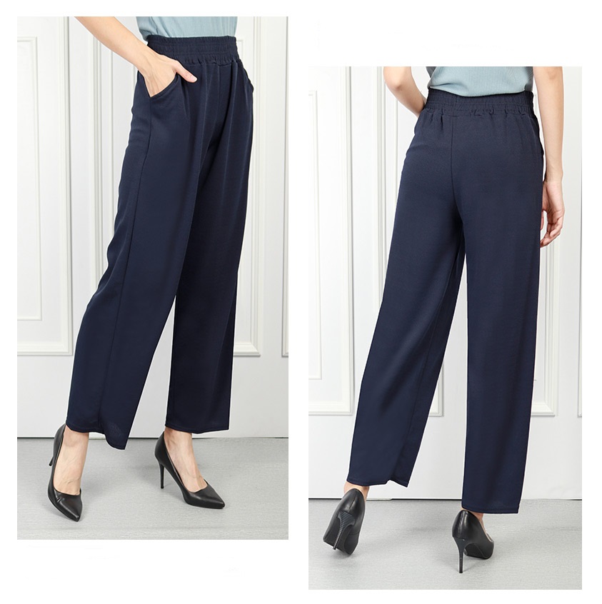 QA-598 STRAIGHT CUT PANTS NAVY BLUE