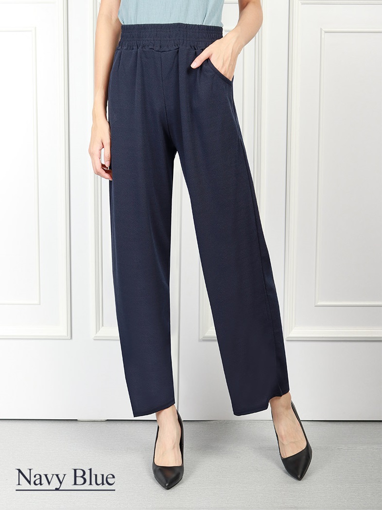 QA-598 STRAIGHT CUT PANTS NAVY BLUE