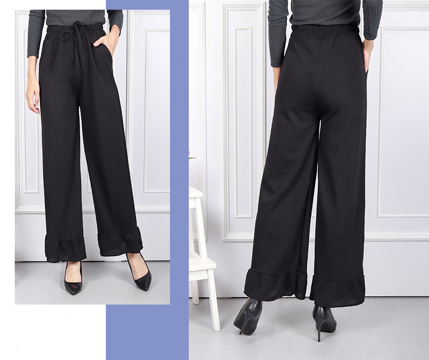 QA-611 ELASTIC PANTS BLACK