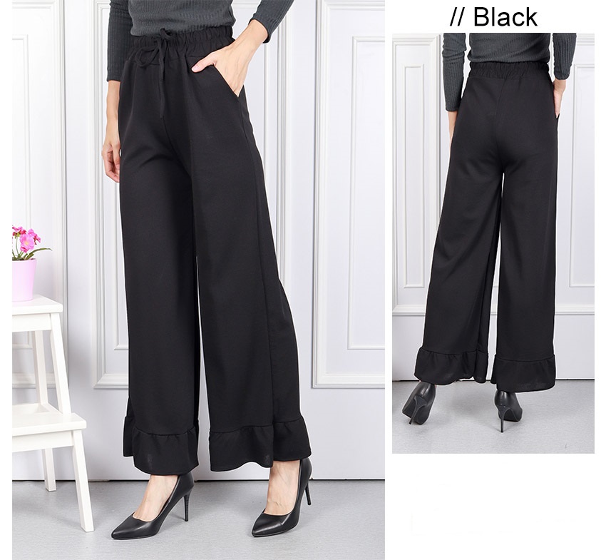 QA-611 ELASTIC PANTS BLACK
